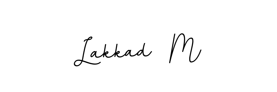 The best way (BallpointsItalic-DORy9) to make a short signature is to pick only two or three words in your name. The name Lakkad  M include a total of six letters. For converting this name. Lakkad  M signature style 11 images and pictures png