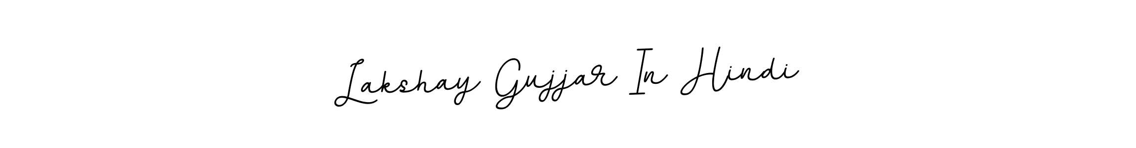 How to make Lakshay Gujjar In Hindi name signature. Use BallpointsItalic-DORy9 style for creating short signs online. This is the latest handwritten sign. Lakshay Gujjar In Hindi signature style 11 images and pictures png