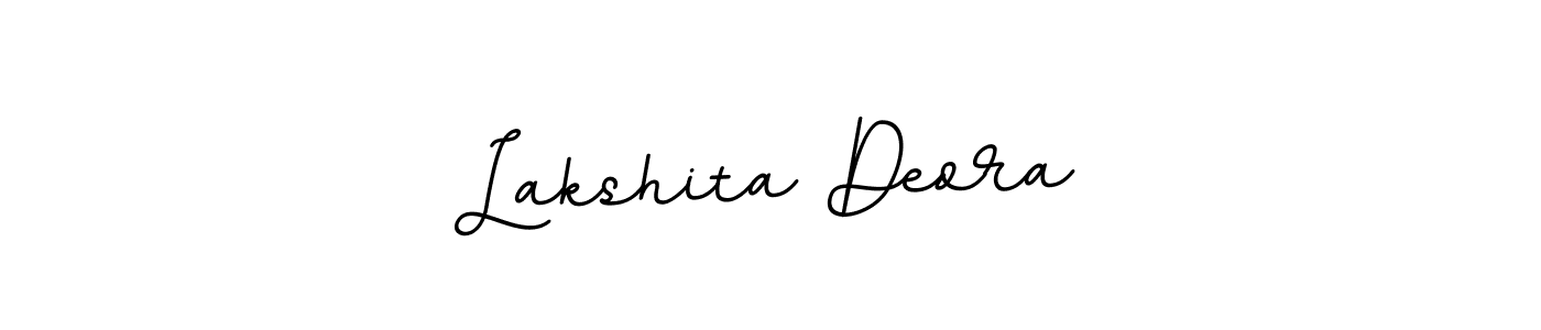 You should practise on your own different ways (BallpointsItalic-DORy9) to write your name (Lakshita Deora) in signature. don't let someone else do it for you. Lakshita Deora signature style 11 images and pictures png