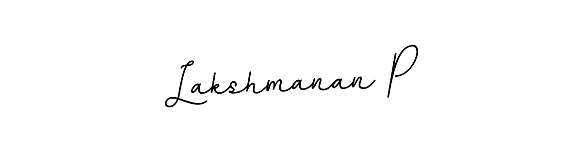 How to make Lakshmanan P name signature. Use BallpointsItalic-DORy9 style for creating short signs online. This is the latest handwritten sign. Lakshmanan P signature style 11 images and pictures png