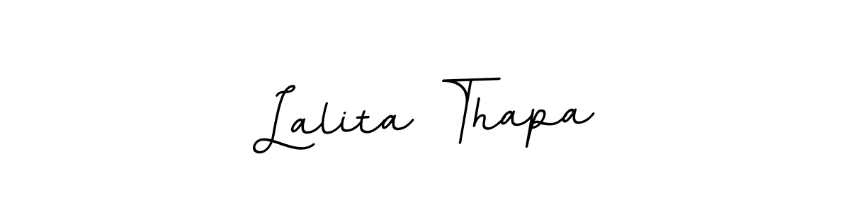 You should practise on your own different ways (BallpointsItalic-DORy9) to write your name (Lalita Thapa) in signature. don't let someone else do it for you. Lalita Thapa signature style 11 images and pictures png