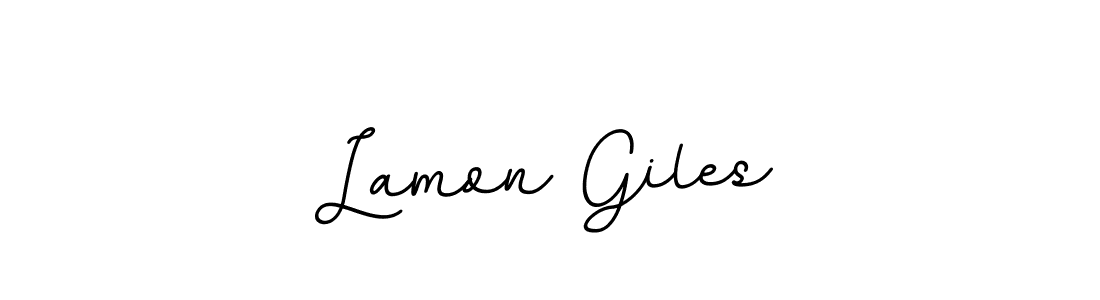 Make a beautiful signature design for name Lamon Giles. With this signature (BallpointsItalic-DORy9) style, you can create a handwritten signature for free. Lamon Giles signature style 11 images and pictures png