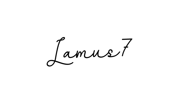 if you are searching for the best signature style for your name Lamus7. so please give up your signature search. here we have designed multiple signature styles  using BallpointsItalic-DORy9. Lamus7 signature style 11 images and pictures png