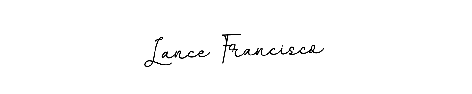 How to make Lance Francisco name signature. Use BallpointsItalic-DORy9 style for creating short signs online. This is the latest handwritten sign. Lance Francisco signature style 11 images and pictures png