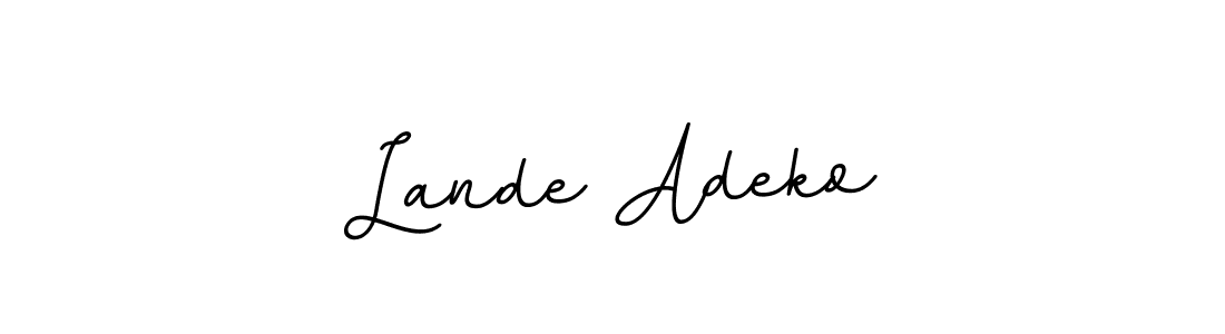 Similarly BallpointsItalic-DORy9 is the best handwritten signature design. Signature creator online .You can use it as an online autograph creator for name Lande Adeko. Lande Adeko signature style 11 images and pictures png