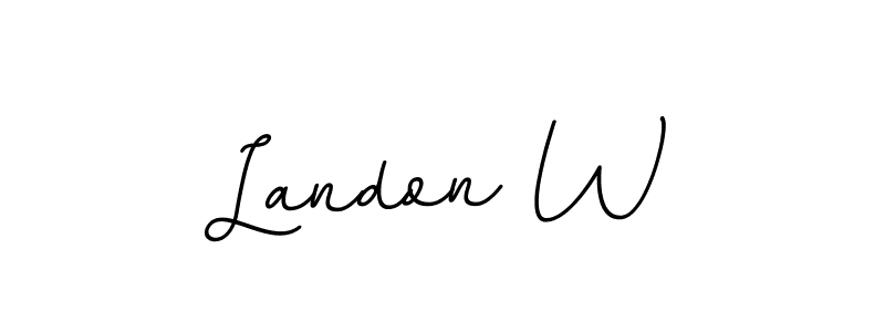 Design your own signature with our free online signature maker. With this signature software, you can create a handwritten (BallpointsItalic-DORy9) signature for name Landon W. Landon W signature style 11 images and pictures png