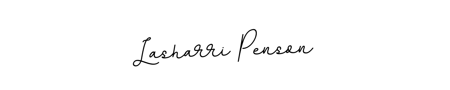 How to make Lasharri Penson name signature. Use BallpointsItalic-DORy9 style for creating short signs online. This is the latest handwritten sign. Lasharri Penson signature style 11 images and pictures png