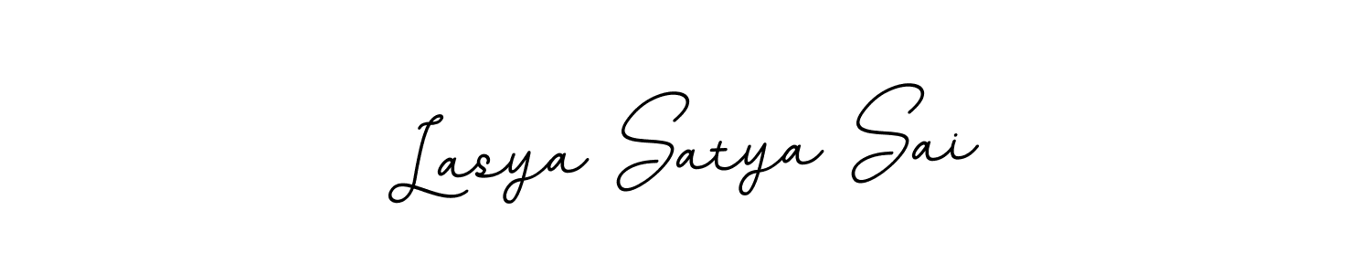 This is the best signature style for the Lasya Satya Sai name. Also you like these signature font (BallpointsItalic-DORy9). Mix name signature. Lasya Satya Sai signature style 11 images and pictures png
