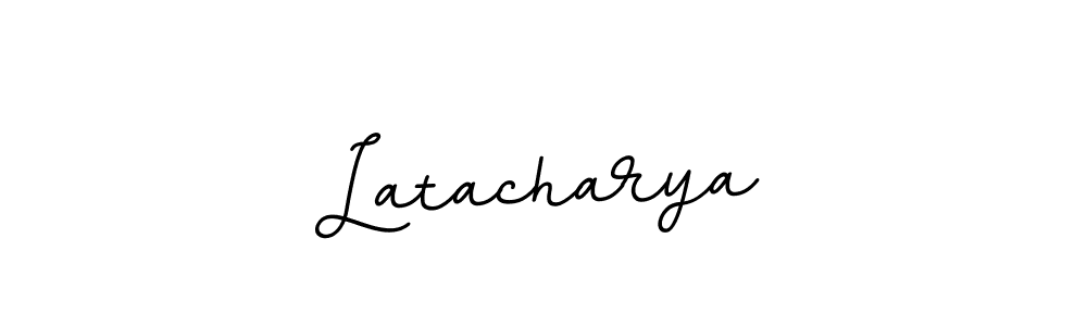 How to make Latacharya name signature. Use BallpointsItalic-DORy9 style for creating short signs online. This is the latest handwritten sign. Latacharya signature style 11 images and pictures png