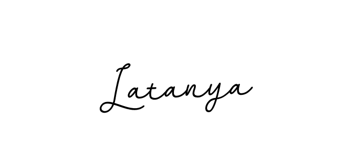 How to make Latanya name signature. Use BallpointsItalic-DORy9 style for creating short signs online. This is the latest handwritten sign. Latanya signature style 11 images and pictures png