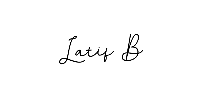 How to make Latif B name signature. Use BallpointsItalic-DORy9 style for creating short signs online. This is the latest handwritten sign. Latif B signature style 11 images and pictures png