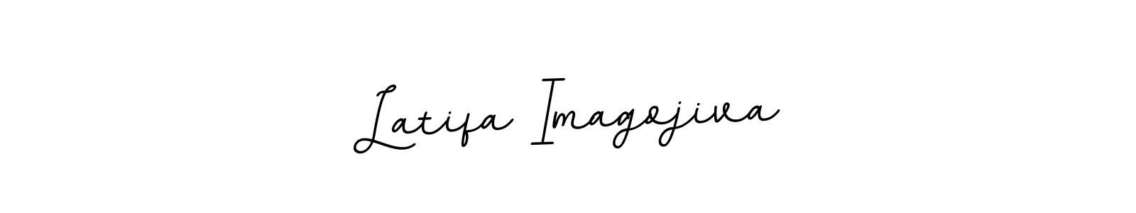 This is the best signature style for the Latifa Imagojiva name. Also you like these signature font (BallpointsItalic-DORy9). Mix name signature. Latifa Imagojiva signature style 11 images and pictures png