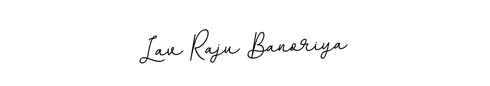 BallpointsItalic-DORy9 is a professional signature style that is perfect for those who want to add a touch of class to their signature. It is also a great choice for those who want to make their signature more unique. Get Lav Raju Banoriya name to fancy signature for free. Lav Raju Banoriya signature style 11 images and pictures png