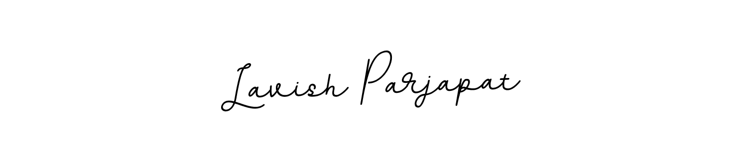 How to make Lavish Parjapat name signature. Use BallpointsItalic-DORy9 style for creating short signs online. This is the latest handwritten sign. Lavish Parjapat signature style 11 images and pictures png