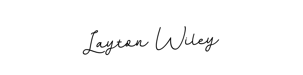 How to make Layton Wiley name signature. Use BallpointsItalic-DORy9 style for creating short signs online. This is the latest handwritten sign. Layton Wiley signature style 11 images and pictures png
