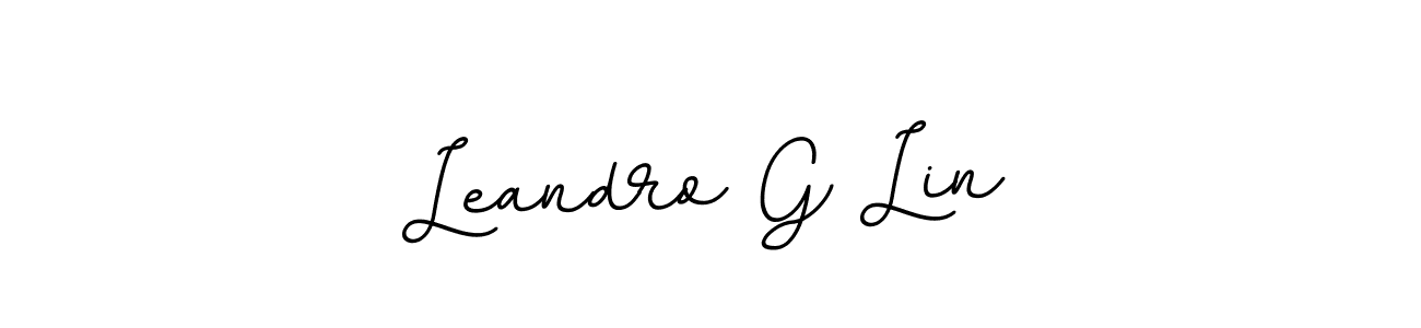 How to make Leandro G Lin name signature. Use BallpointsItalic-DORy9 style for creating short signs online. This is the latest handwritten sign. Leandro G Lin signature style 11 images and pictures png