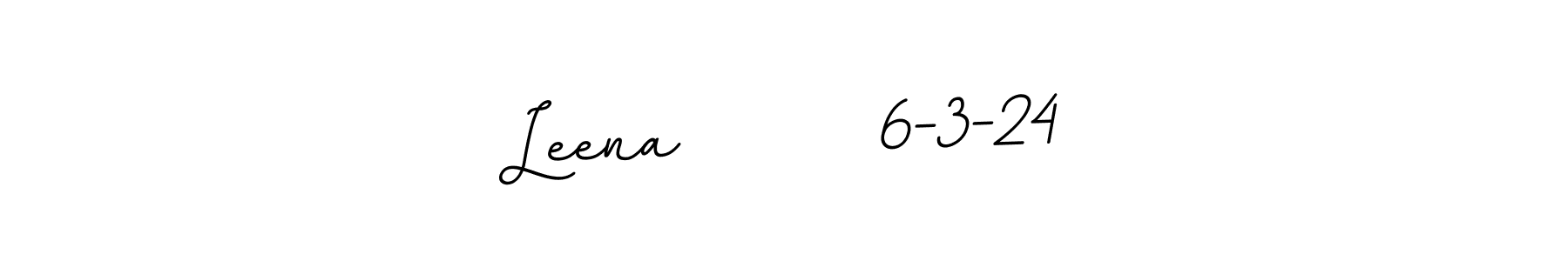 Use a signature maker to create a handwritten signature online. With this signature software, you can design (BallpointsItalic-DORy9) your own signature for name Leena       6-3-24. Leena       6-3-24 signature style 11 images and pictures png