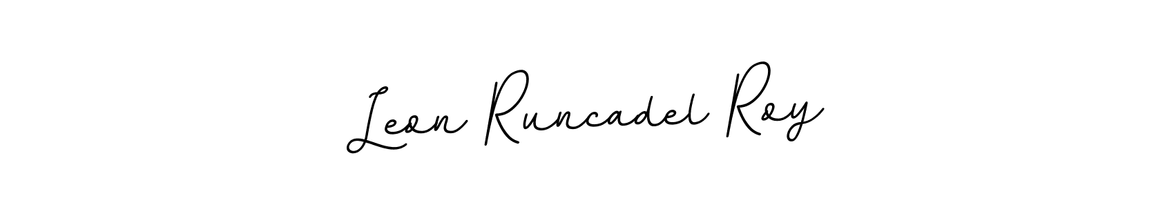 Create a beautiful signature design for name Leon Runcadel Roy. With this signature (BallpointsItalic-DORy9) fonts, you can make a handwritten signature for free. Leon Runcadel Roy signature style 11 images and pictures png