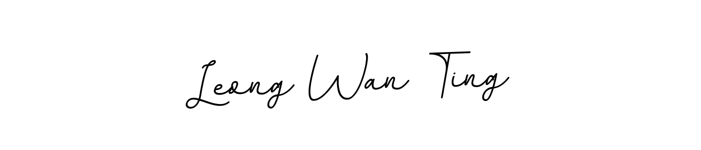 How to make Leong Wan Ting name signature. Use BallpointsItalic-DORy9 style for creating short signs online. This is the latest handwritten sign. Leong Wan Ting signature style 11 images and pictures png