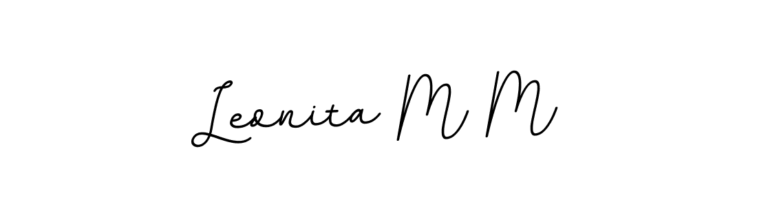 The best way (BallpointsItalic-DORy9) to make a short signature is to pick only two or three words in your name. The name Leonita M M include a total of six letters. For converting this name. Leonita M M signature style 11 images and pictures png