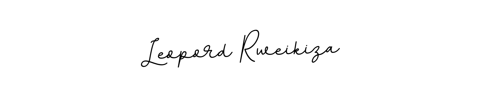 How to make Leopord Rweikiza name signature. Use BallpointsItalic-DORy9 style for creating short signs online. This is the latest handwritten sign. Leopord Rweikiza signature style 11 images and pictures png