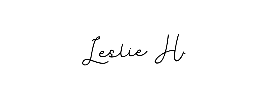 It looks lik you need a new signature style for name Leslie H.. Design unique handwritten (BallpointsItalic-DORy9) signature with our free signature maker in just a few clicks. Leslie H. signature style 11 images and pictures png