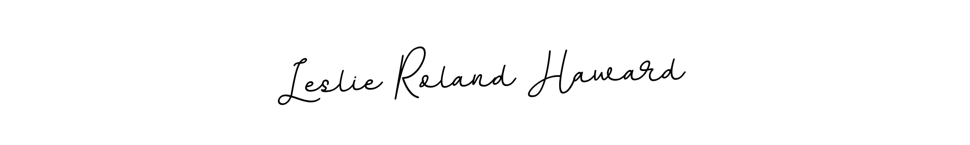 How to make Leslie Roland Haward name signature. Use BallpointsItalic-DORy9 style for creating short signs online. This is the latest handwritten sign. Leslie Roland Haward signature style 11 images and pictures png
