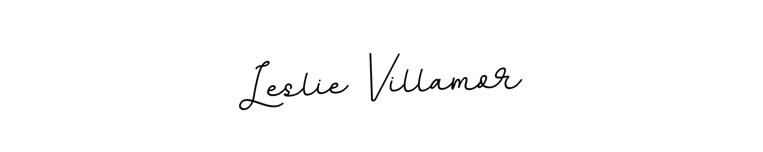 How to make Leslie Villamor name signature. Use BallpointsItalic-DORy9 style for creating short signs online. This is the latest handwritten sign. Leslie Villamor signature style 11 images and pictures png