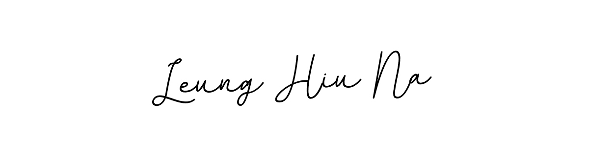 How to make Leung Hiu Na name signature. Use BallpointsItalic-DORy9 style for creating short signs online. This is the latest handwritten sign. Leung Hiu Na signature style 11 images and pictures png