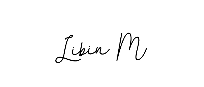 Create a beautiful signature design for name Libin M. With this signature (BallpointsItalic-DORy9) fonts, you can make a handwritten signature for free. Libin M signature style 11 images and pictures png