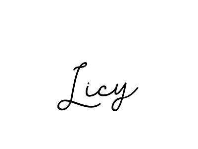How to make Licy name signature. Use BallpointsItalic-DORy9 style for creating short signs online. This is the latest handwritten sign. Licy signature style 11 images and pictures png