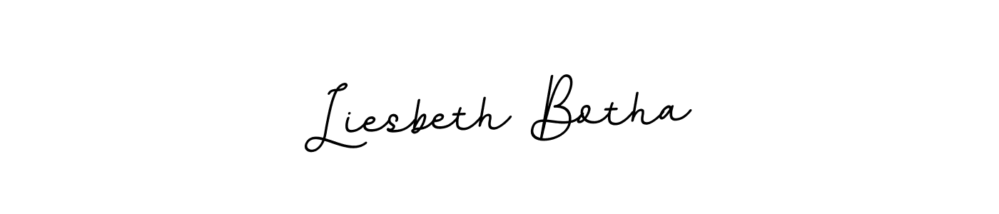 How to make Liesbeth Botha name signature. Use BallpointsItalic-DORy9 style for creating short signs online. This is the latest handwritten sign. Liesbeth Botha signature style 11 images and pictures png