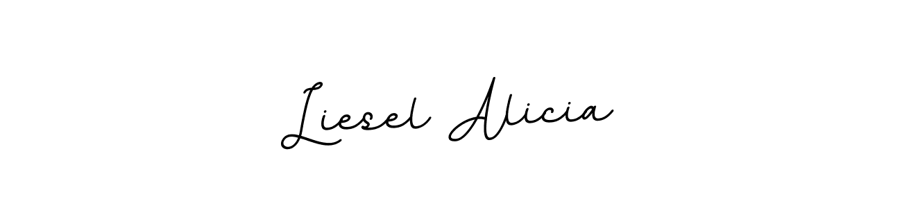 This is the best signature style for the Liesel Alicia name. Also you like these signature font (BallpointsItalic-DORy9). Mix name signature. Liesel Alicia signature style 11 images and pictures png