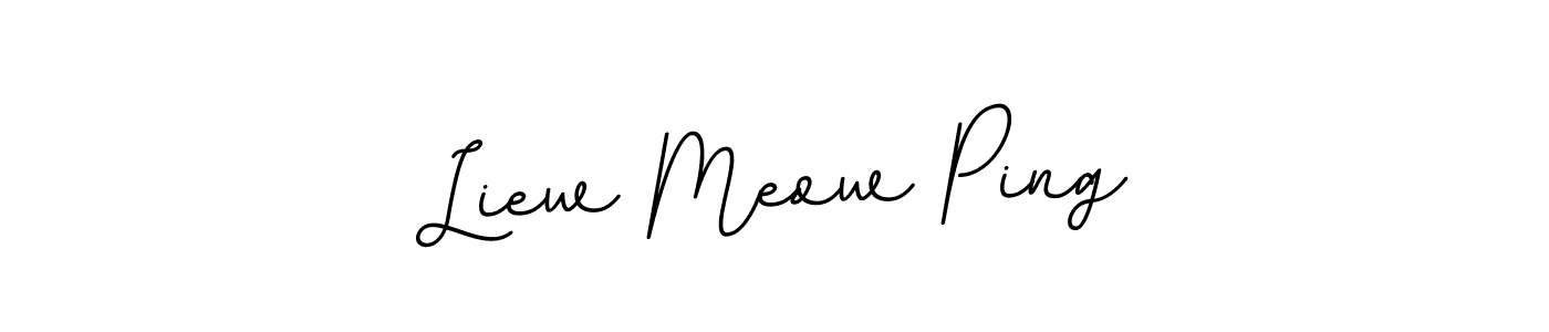 Use a signature maker to create a handwritten signature online. With this signature software, you can design (BallpointsItalic-DORy9) your own signature for name Liew Meow Ping. Liew Meow Ping signature style 11 images and pictures png