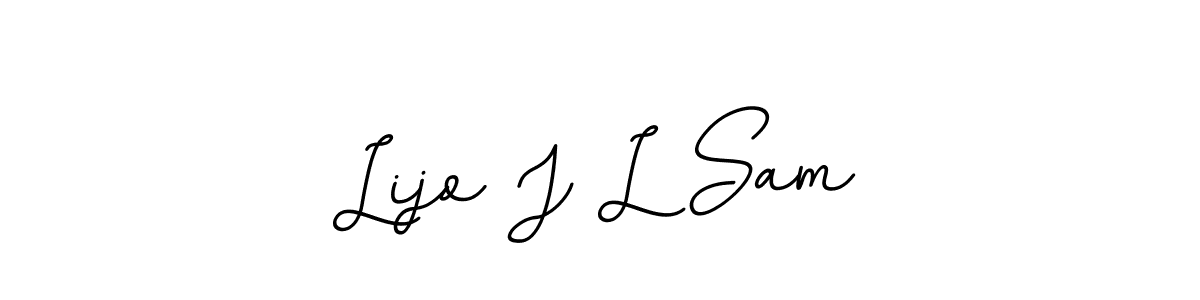 Use a signature maker to create a handwritten signature online. With this signature software, you can design (BallpointsItalic-DORy9) your own signature for name Lijo J L Sam. Lijo J L Sam signature style 11 images and pictures png