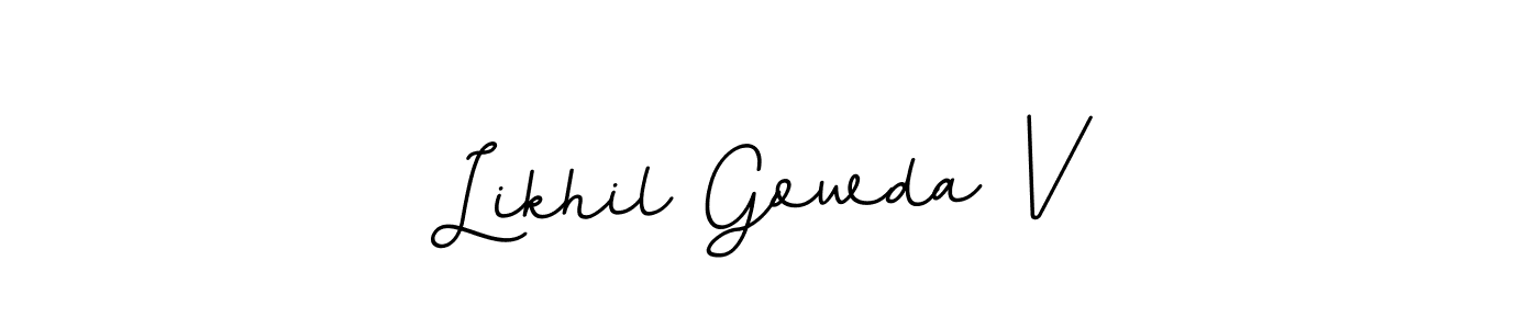 How to make Likhil Gowda V name signature. Use BallpointsItalic-DORy9 style for creating short signs online. This is the latest handwritten sign. Likhil Gowda V signature style 11 images and pictures png