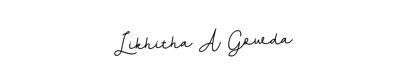 Also we have Likhitha A Gowda name is the best signature style. Create professional handwritten signature collection using BallpointsItalic-DORy9 autograph style. Likhitha A Gowda signature style 11 images and pictures png