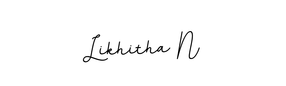 The best way (BallpointsItalic-DORy9) to make a short signature is to pick only two or three words in your name. The name Likhitha N include a total of six letters. For converting this name. Likhitha N signature style 11 images and pictures png