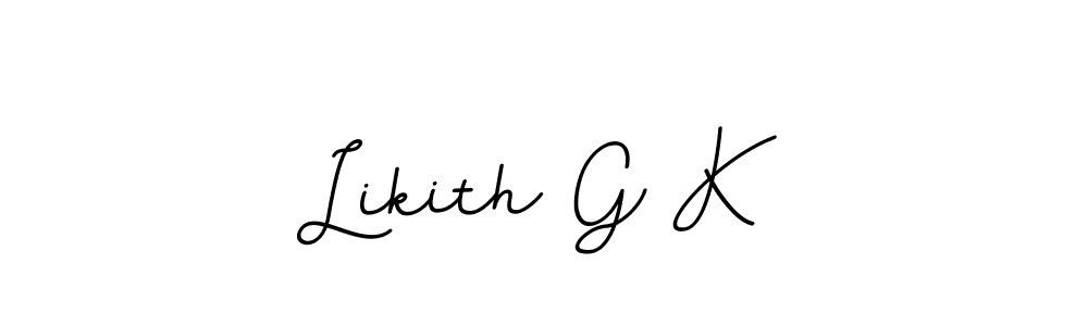 Use a signature maker to create a handwritten signature online. With this signature software, you can design (BallpointsItalic-DORy9) your own signature for name Likith G K. Likith G K signature style 11 images and pictures png