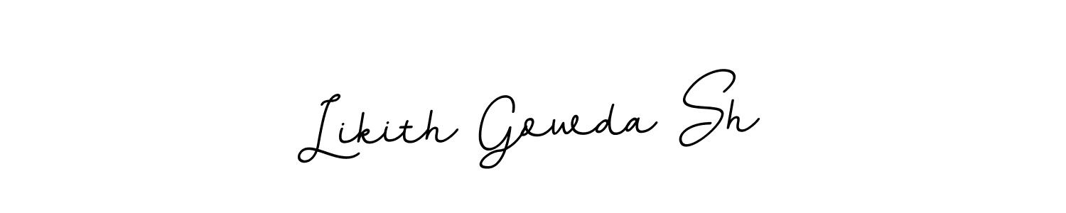 This is the best signature style for the Likith Gowda Sh name. Also you like these signature font (BallpointsItalic-DORy9). Mix name signature. Likith Gowda Sh signature style 11 images and pictures png