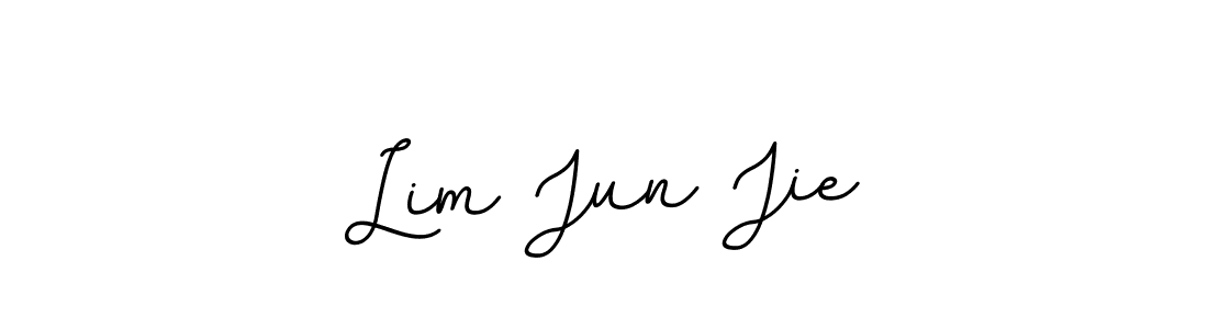 The best way (BallpointsItalic-DORy9) to make a short signature is to pick only two or three words in your name. The name Lim Jun Jie include a total of six letters. For converting this name. Lim Jun Jie signature style 11 images and pictures png