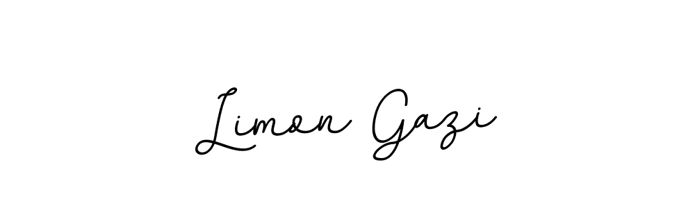 Use a signature maker to create a handwritten signature online. With this signature software, you can design (BallpointsItalic-DORy9) your own signature for name Limon Gazi. Limon Gazi signature style 11 images and pictures png