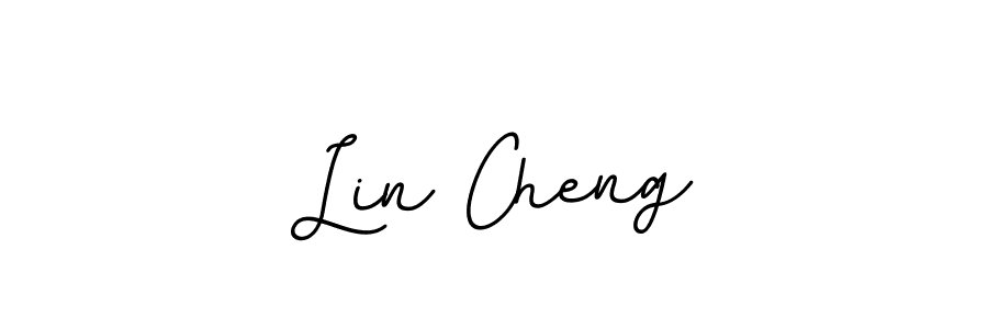 How to make Lin Cheng name signature. Use BallpointsItalic-DORy9 style for creating short signs online. This is the latest handwritten sign. Lin Cheng signature style 11 images and pictures png