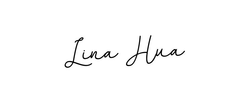 Lina Hua stylish signature style. Best Handwritten Sign (BallpointsItalic-DORy9) for my name. Handwritten Signature Collection Ideas for my name Lina Hua. Lina Hua signature style 11 images and pictures png