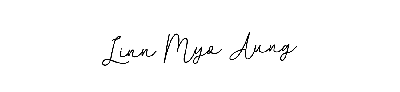Design your own signature with our free online signature maker. With this signature software, you can create a handwritten (BallpointsItalic-DORy9) signature for name Linn Myo Aung. Linn Myo Aung signature style 11 images and pictures png