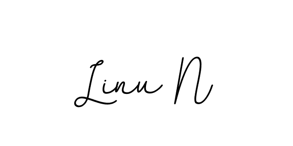 Use a signature maker to create a handwritten signature online. With this signature software, you can design (BallpointsItalic-DORy9) your own signature for name Linu N. Linu N signature style 11 images and pictures png