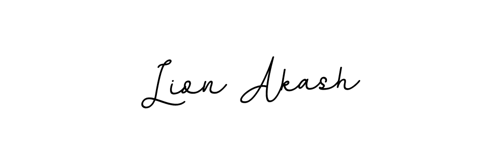 Create a beautiful signature design for name Lion Akash. With this signature (BallpointsItalic-DORy9) fonts, you can make a handwritten signature for free. Lion Akash signature style 11 images and pictures png