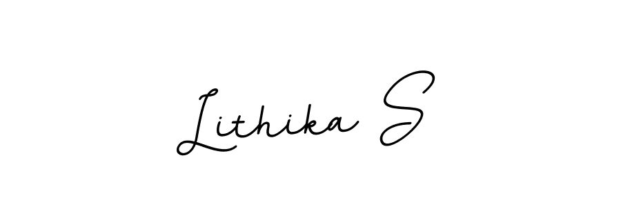 You should practise on your own different ways (BallpointsItalic-DORy9) to write your name (Lithika S) in signature. don't let someone else do it for you. Lithika S signature style 11 images and pictures png
