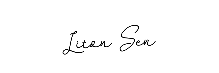 The best way (BallpointsItalic-DORy9) to make a short signature is to pick only two or three words in your name. The name Liton Sen include a total of six letters. For converting this name. Liton Sen signature style 11 images and pictures png
