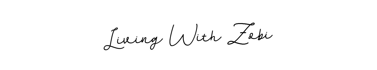 How to make Living With Zobi name signature. Use BallpointsItalic-DORy9 style for creating short signs online. This is the latest handwritten sign. Living With Zobi signature style 11 images and pictures png